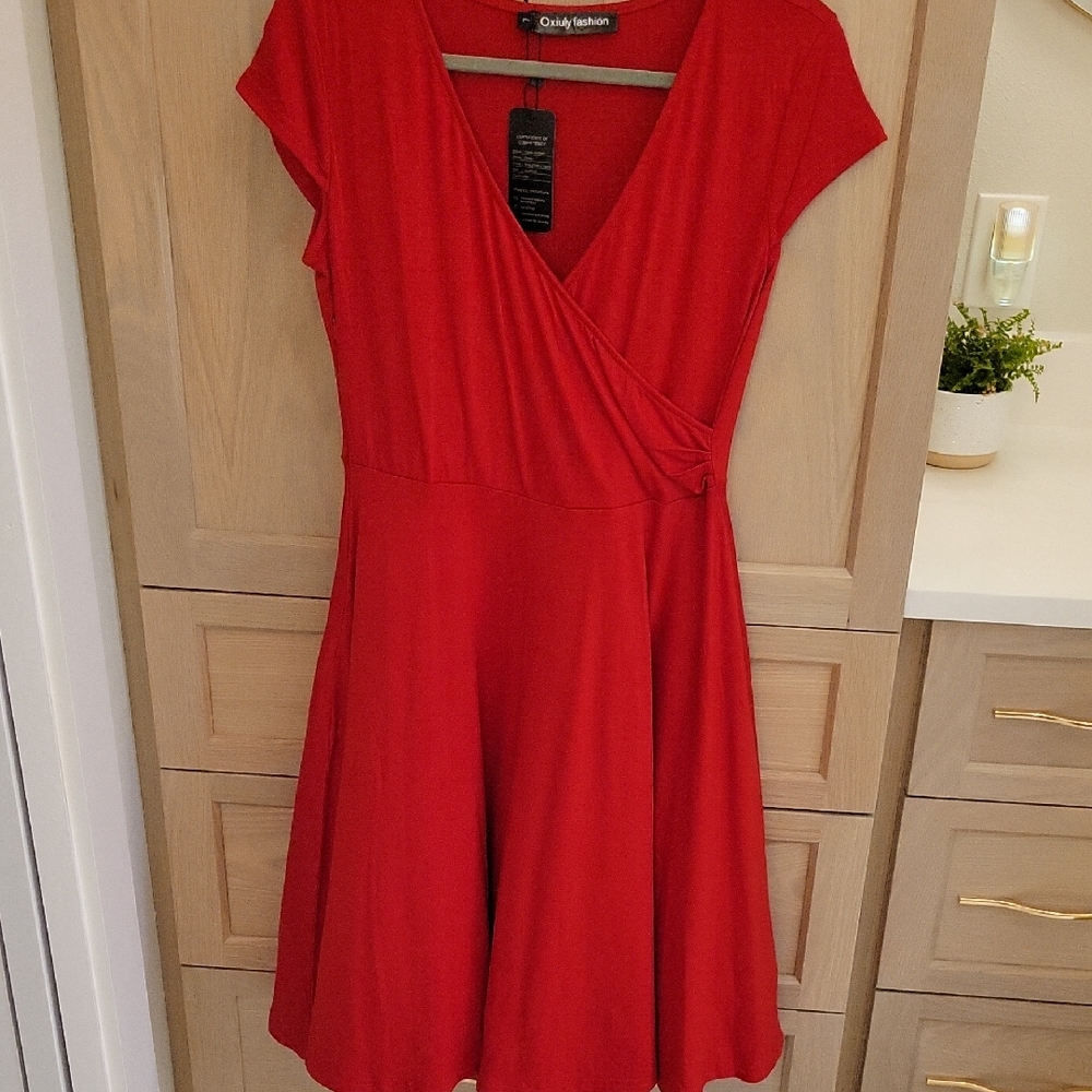 Vibrant Red Mini Dress by Chilly Season